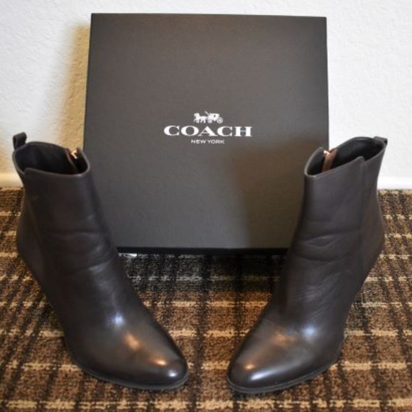 Coach Shoes - Coach Jemma Leather Ankle Booties 9.0